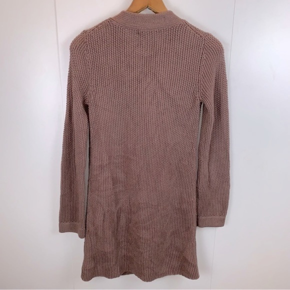 Boden sz 2 Chocolate Brown Chunky Knit Cardigan Sweater Jacket Button Snap Front - Picture 5 of 7